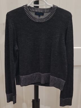 Patrick Assaraf 100% Merino Wool Plaited Cropped Crewneck Sweater - Women